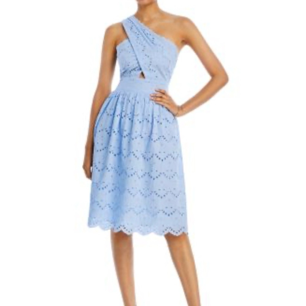 French Connection Light Blue One-Shoulder Dress